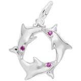 Rembrandt Charms 925 Sterling Silver Dolphins Charm Pendant