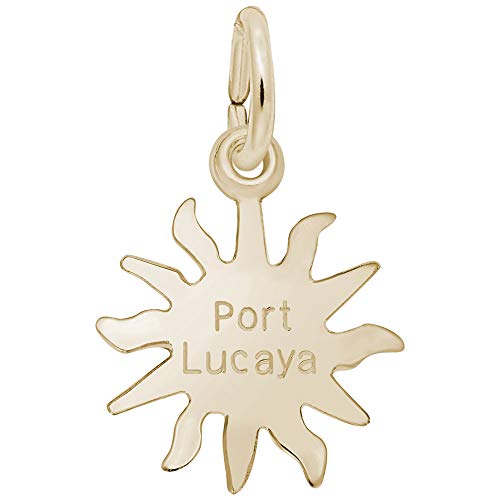 Rembrandt Charms Gold Plated Sterling Silver Port Lucaya Sun Small Charm Pendant