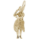 Rembrandt Charms Hula Dancer Charm Pendant Available in Gold or Sterling Silver