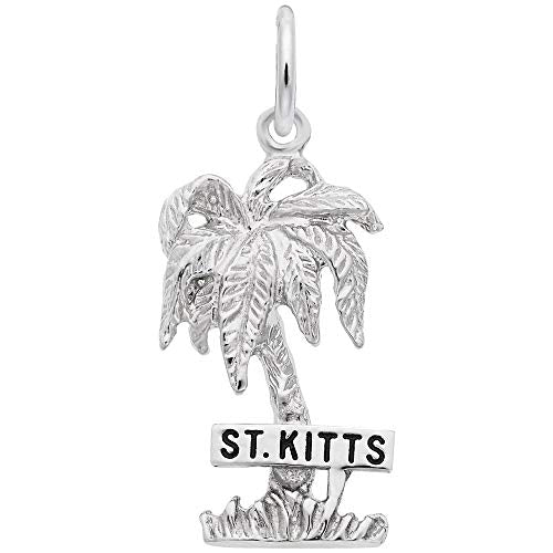 Rembrandt Charms St. Kitts Palm W/Sign Charm Pendant Available in Gold or Sterling Silver