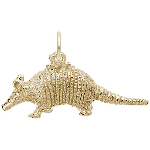 Rembrandt Charms Gold Plated Sterling Silver Armadillo Charm Pendant