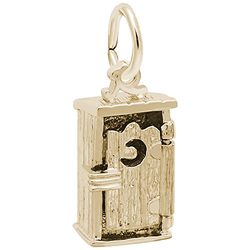 Rembrandt Charms 14K Yellow Gold Outhouse Charm Pendant