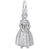 Rembrandt Charms Colonial Woman Charm Pendant Available in Gold or Sterling Silver
