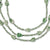 925 Sterling Silver Hematite, Green Quartz, Tree Agate Leaves 3-Strand Necklace Bracelet with 1 to 2in Ext Length