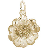 Rembrandt Charms Gold Plated Sterling Silver Cherry Blossom 3D Charm Pendant