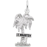 Rembrandt Charms 925 Sterling Silver St. Maarten Palm W/Sign Charm Pendant