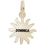Rembrandt Charms Gold Plated Sterling Silver Dominica Sun Small Charm Pendant