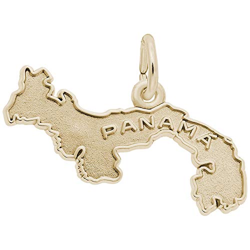 Rembrandt Charms 10K Yellow Gold Panama Map with Border Charm Pendant