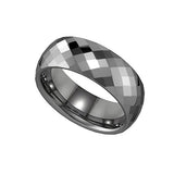 Tungsten Multi Faceted Comfort-fit 8mm Size-10 Mens Wedding Band