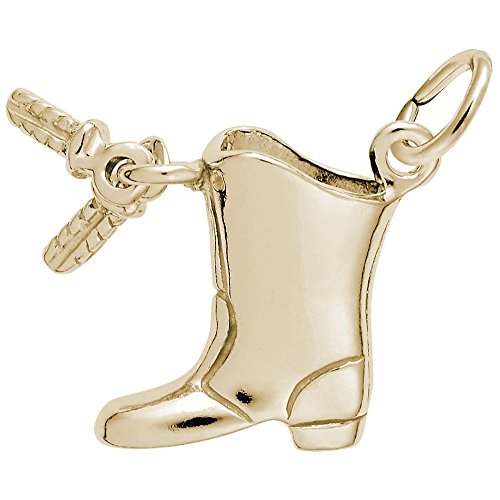 Rembrandt Charms Drill Team Boot Charm Pendant Available in Gold or Sterling Silver