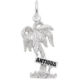 Rembrandt Charms 925 Sterling Silver Antigua Palm W/Sign Charm Pendant