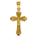 10kt Gold DC Unisex Cross Crucifix Ht:25.1mm x W:12.6mm Religious Charm Pendant
