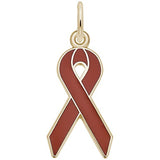 Rembrandt Charms Gold Plated Sterling Silver Red Ribbon Charm Pendant