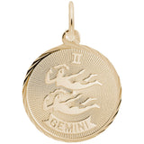 Rembrandt Charms Gold Plated Sterling Silver Gemini Charm Pendant