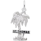 Rembrandt Charms 925 Sterling Silver St Thomas Palm W/Sign Charm Pendant
