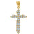10kt Gold CZ Unisex Cross Ht:42mm x W:20.6mm Religious Charm Pendant