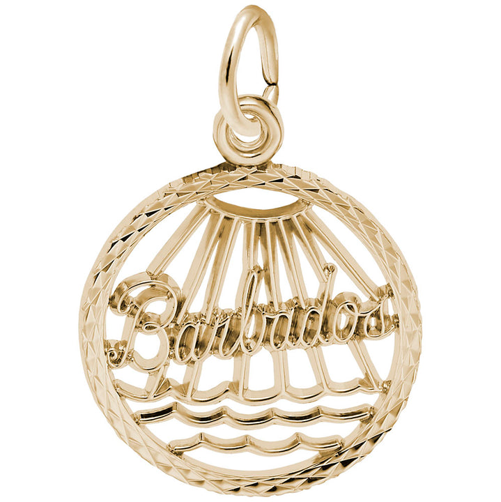Rembrandt Charms Gold Plated Sterling Silver Barbados Charm Pendant