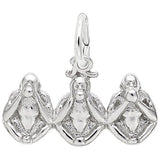 Rembrandt Charms 925 Sterling Silver Monkeys, Three Charm Pendant