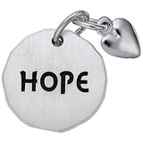 Rembrandt Charms 925 Sterling Silver Hope Tag W/Heart Charm Pendant