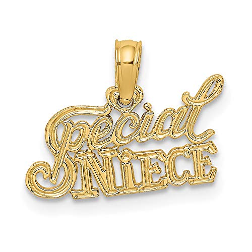 14k Yellow Gold Special Niece Charm Pendant