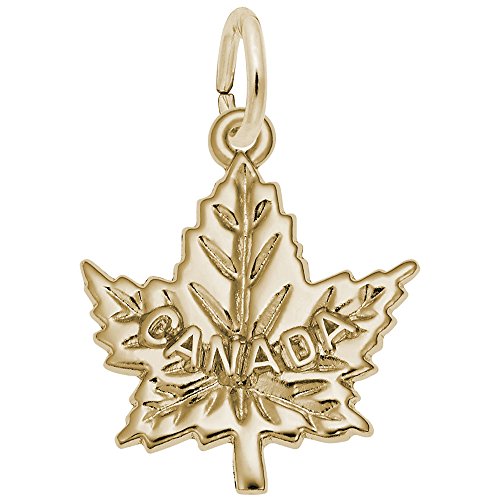 Rembrandt Charms Gold Plated Sterling Silver Canada Maple Leaf Charm Pendant