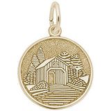 Rembrandt Charms Gold Plated Sterling Silver Covered Bridge Charm Pendant
