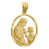 14kt Yellow Gold Mens DC First Communion Ht:28.4mm Religious Pendant Charm