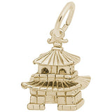 Rembrandt Charms Gold Plated Sterling Silver Oriental Temple Charm Pendant