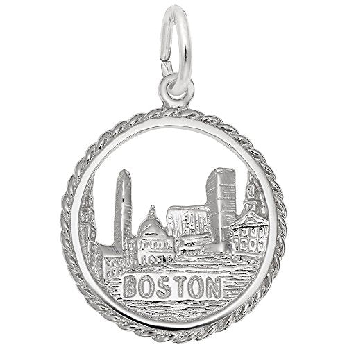 Rembrandt Charms 925 Sterling Silver Boston Skyline Charm Pendant