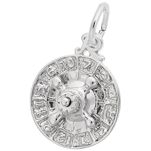 Rembrandt Charms Roulette Wheel Charm Pendant Available in Gold or Sterling Silver