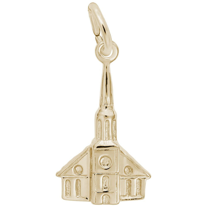 Rembrandt Charms Gold Plated Sterling Silver Church Charm Pendant