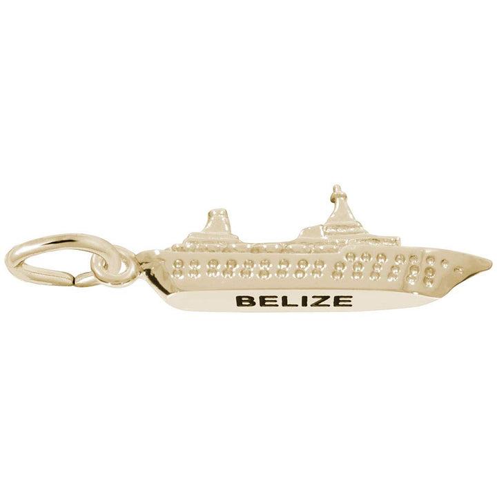 Rembrandt Charms Gold Plated Sterling Silver Belize Cruise Ship 3D Charm Pendant