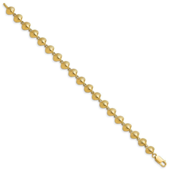 14k Yellow Gold Clam Shell Bracelet