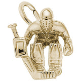 Rembrandt Charms Gold Plated Sterling Silver Goalie Charm Pendant