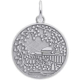 Rembrandt Charms Cherry Blossom Scene Charm Pendant Available in Gold or Sterling Silver