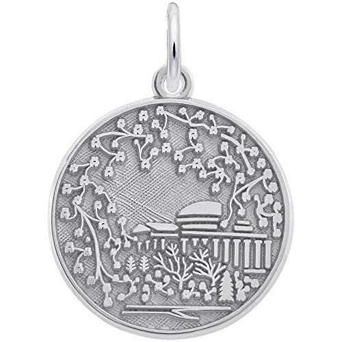 Rembrandt Charms 925 Sterling Silver Cherry Blossom Scene Charm Pendant