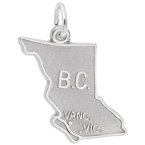 Rembrandt Charms 925 Sterling Silver British Columbia Map Charm Pendant