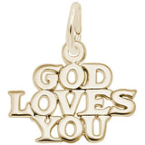 Rembrandt Charms 14K Yellow Gold God Loves You Charm Pendant