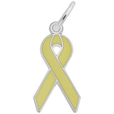 Rembrandt Charms Yellow Ribbon Charm Pendant Available in Gold or Sterling Silver