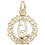 Rembrandt Charms Gold Plated Sterling Silver Initial Letter Q Charm Pendant