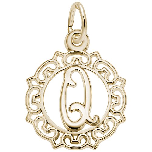 Rembrandt Charms 14K Yellow Gold Initial Letter Q Charm Pendant