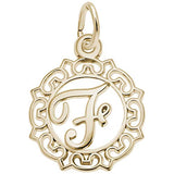 Rembrandt Charms 14K Yellow Gold Initial Letter F Charm Pendant