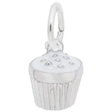 Rembrandt Charms Cupcake White Charm Pendant Available in Gold or Sterling Silver