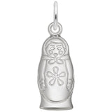 Rembrandt Charms Matryoshka Doll Flat Back Charm Pendant Available in Gold or Sterling Silver