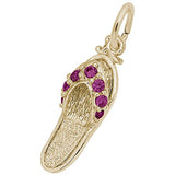 Rembrandt Charms 14K Yellow Gold Sandal - Ruby Red Charm Pendant