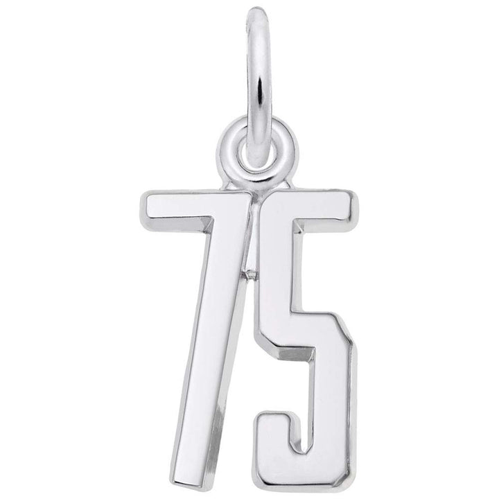 Rembrandt Charms 14K White Gold Number 75 Charm Pendant