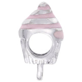 Rembrandt Charms Cupcake Charm Holder For Bead Bracelets - Pink Charm Pendant Available in Gold or Sterling Silver