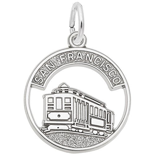 Rembrandt Charms 925 Sterling Silver Cable Car, San Fran Charm Pendant