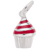 Rembrandt Charms 925 Sterling Silver Cupcake - Red Icing Charm Pendant