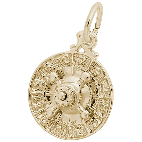 Rembrandt Charms Gold Plated Sterling Silver Roulette Wheel Charm Pendant